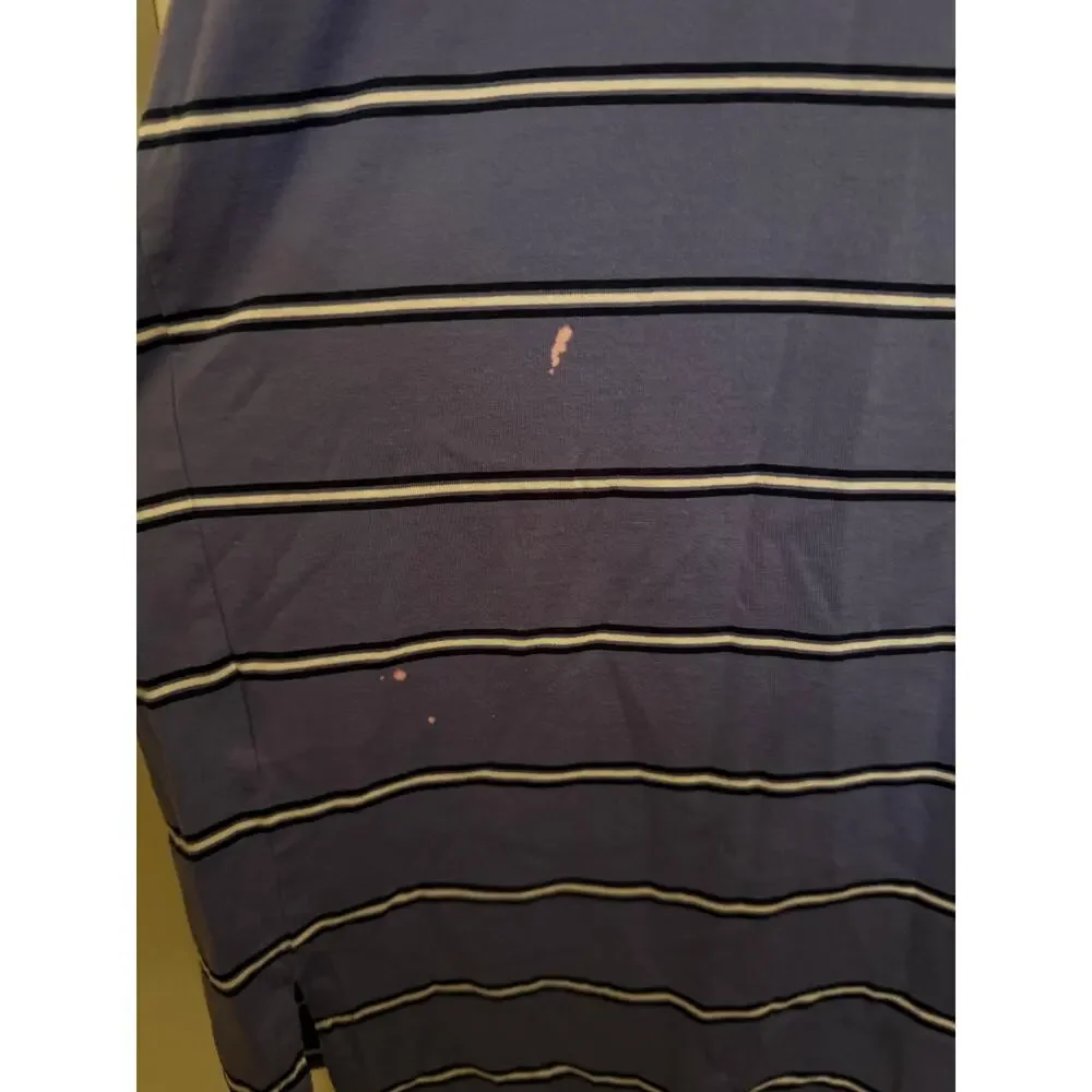 Ralph Lauren Purple Cotton Stripe Short Sleeve Polo Golf Fit Pony Preppy Mens XL